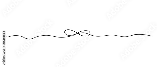 Infinity symbol one line hand drawn minimalist continuous outline vector illustration, sketch