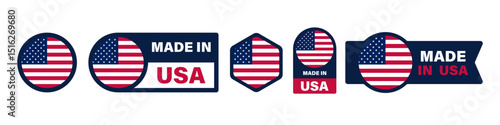 Made in USA icons set