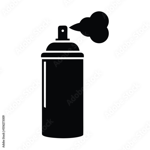 Black Spray Can with Airbrushing Mist Illustration for Design