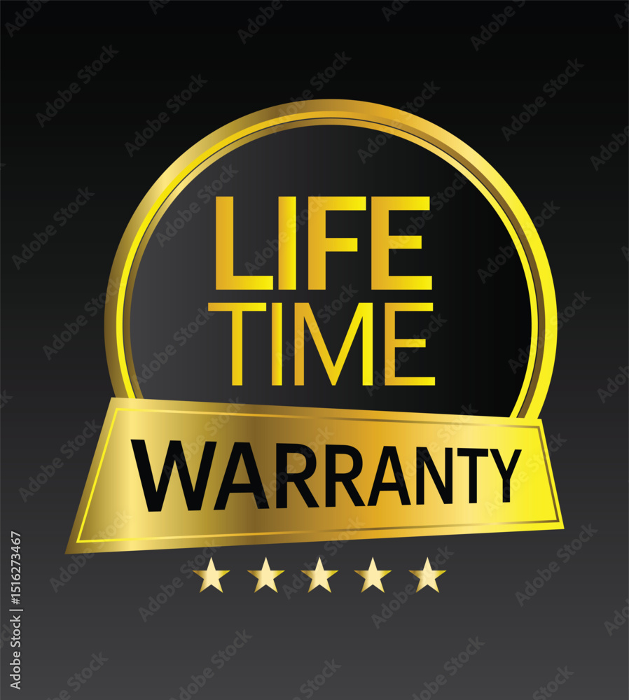 Fototapeta premium lifetime warranty tag