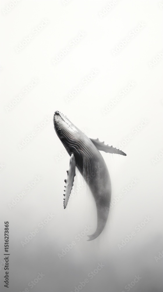 Fototapeta premium Grey tone wallpaper whale outdoors animal fish.