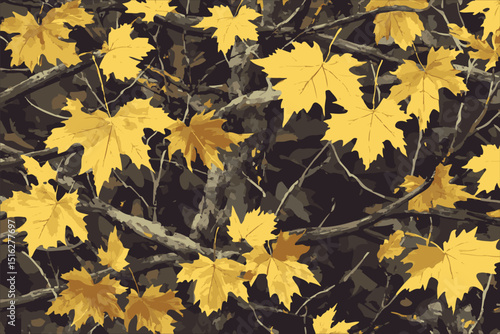Vector camouflage pattern. Digital camo. Real tree pattern. Seamless design. Abstract camouflage pattern for hunting . Hunting camouflage texture. woodland