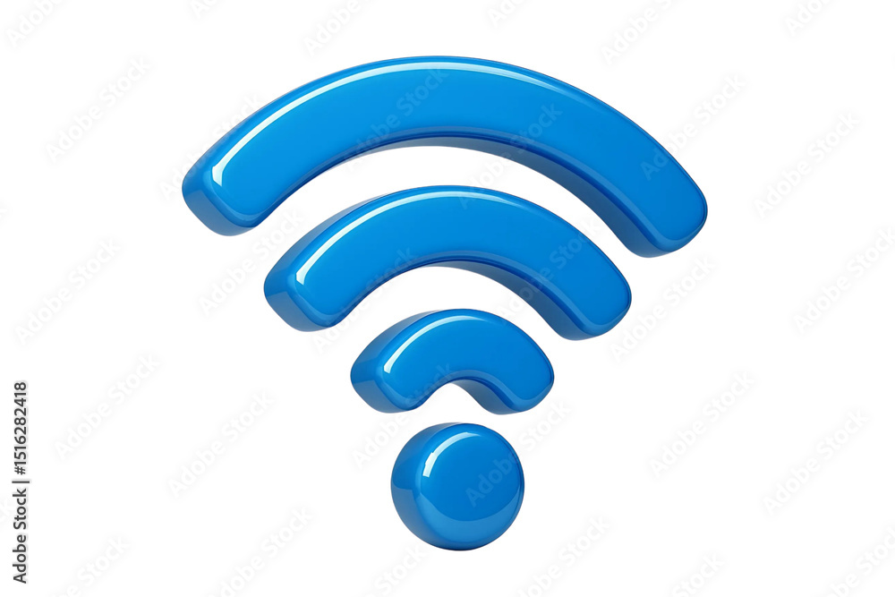 3d blue wifi symbol isolated on transparent background 3d blue wifi symbol isolated on transparent background