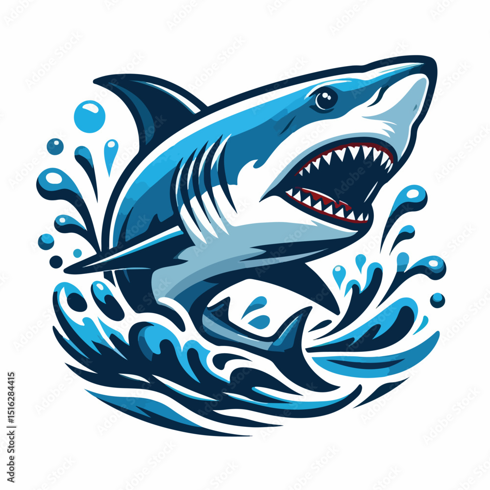 Naklejka premium fierce shark vector image