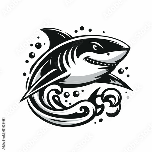 fierce shark vector image