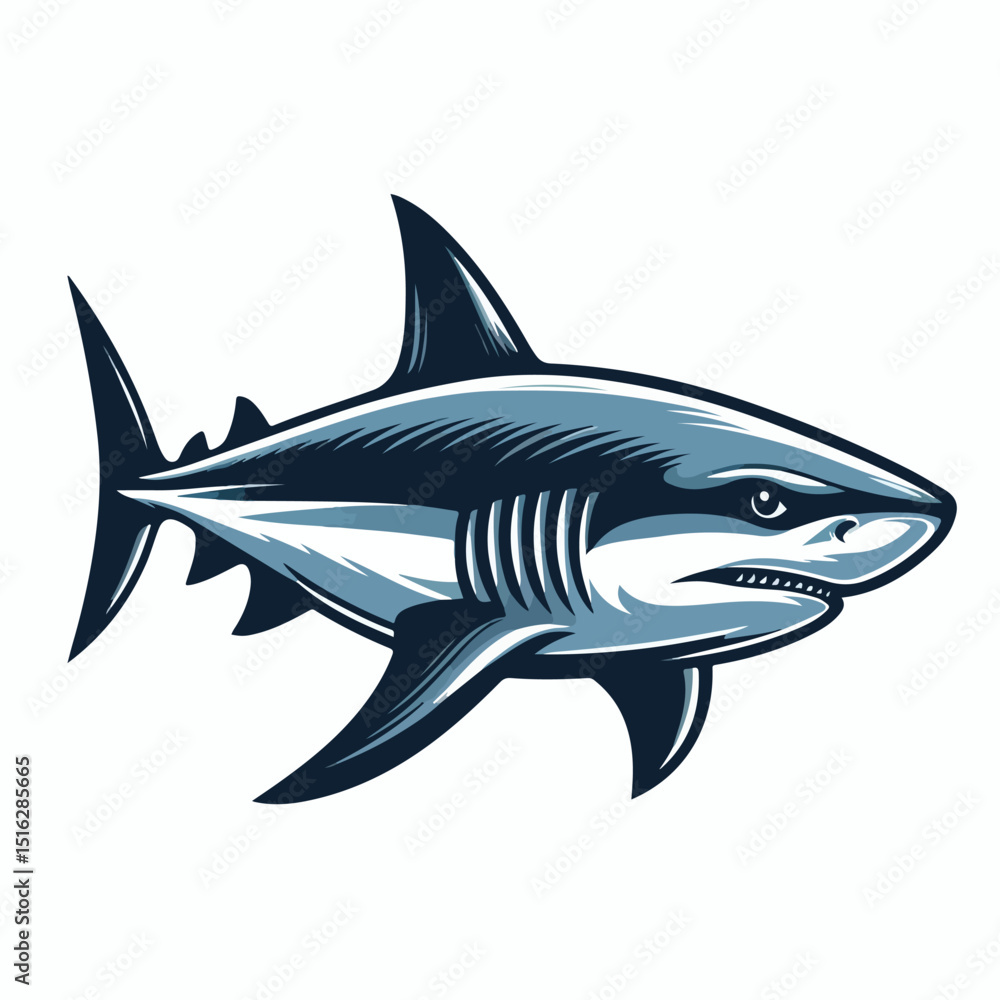 Naklejka premium fierce shark vector image