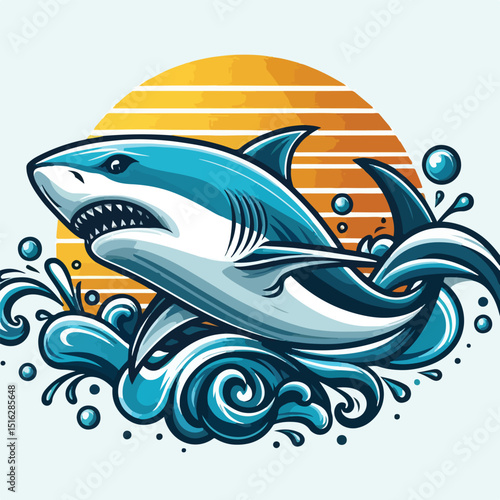 fierce shark vector image
