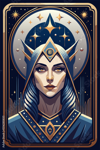 A captivating depiction of a queen with a crown. The image embodies the power and grace of royalty, featuring intricate designs and a regal aura.