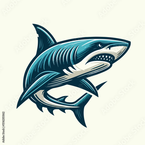 fierce shark vector image