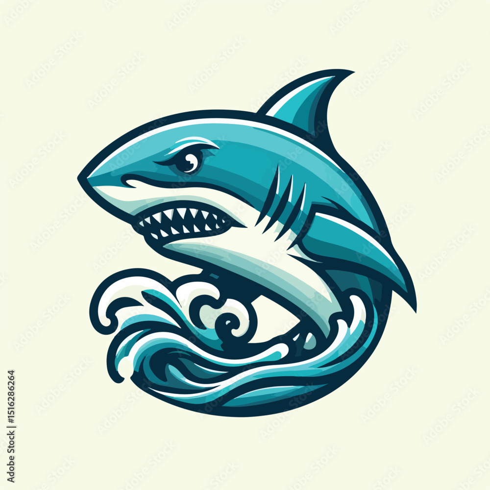 Naklejka premium fierce shark vector image