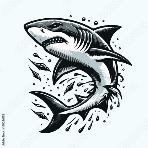 fierce shark vector image