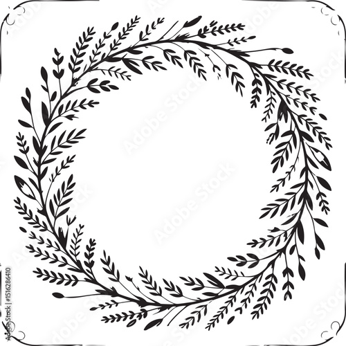 Floral design logo element. floral border, frame corners 