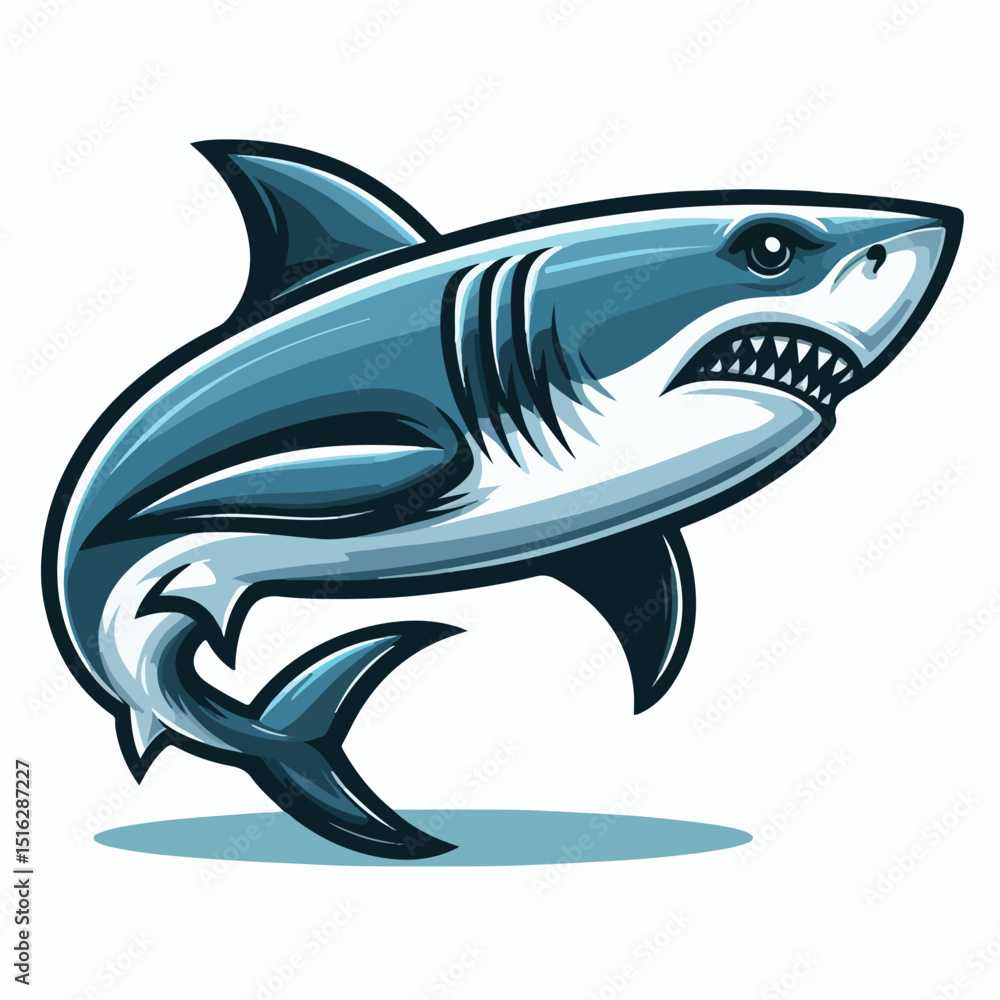 Obraz premium fierce shark vector image