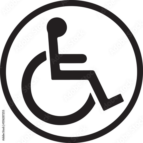 handicapped access sign or symbol flat icon	