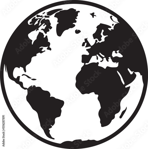 passport globe stencil icon silhouette vector illustration