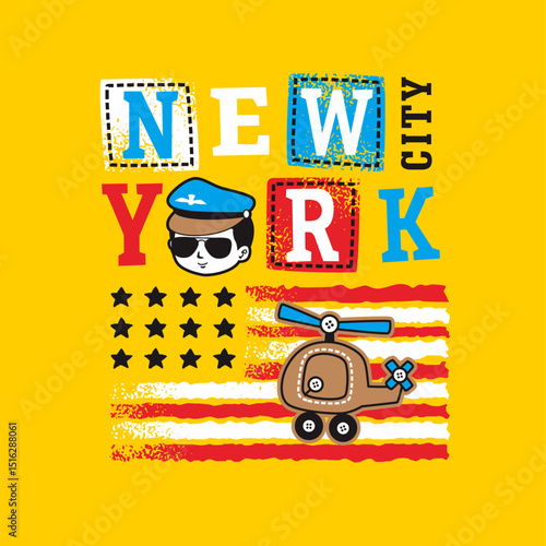 helicopter pilot. cartoon vector illustration