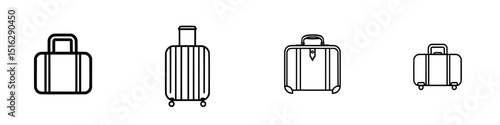 Various travel bag icons showing different designs for packing and transporting belongings