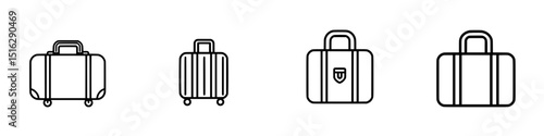 Various styles of luggage icons suitable for travel-related designs and applications