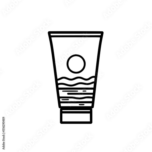 Collection of minimalistic icons representing skincare products suitable for modern digital designs and applications