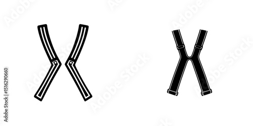 Icon set displaying two styles of crossover symbols for graphic design applications