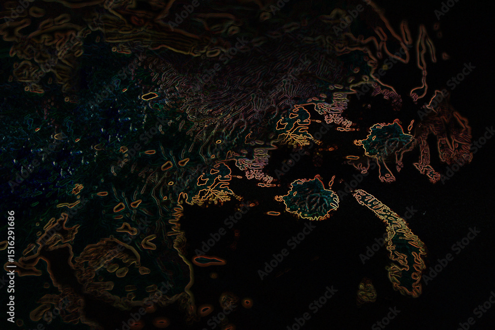 Obraz premium Abstract background showing glowing contours resembling a topographic map or an aerial view