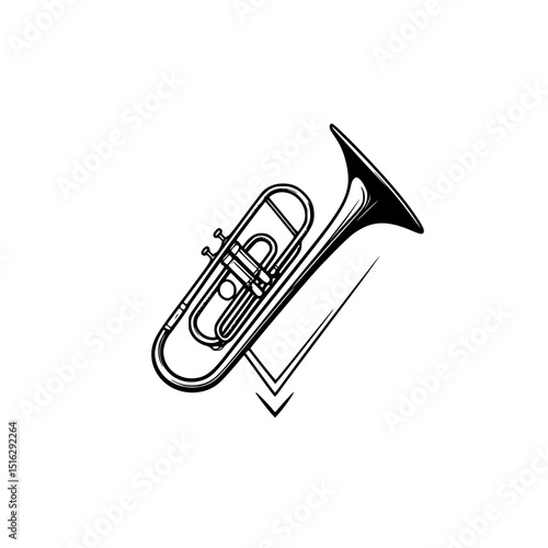 Unique icon set featuring a clean and modern tuba design suitable for musical applications and graphic projects