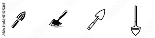 Collection of gardening tools icons showcasing various designs for planting and landscaping activities