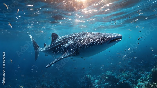 Majestic Whale Shark Gentle Giant of the Ocean Depths
