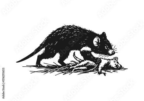 Tasmanian devil hand drawn sketch vector illustration