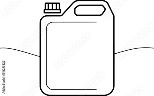Plastic jerrycan container liquid storage outline