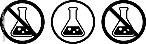 No chemicals allowed icon set prohibition sign
