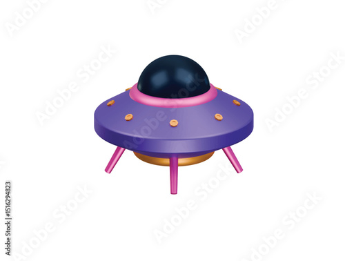 UFO icon 3d illustration render
