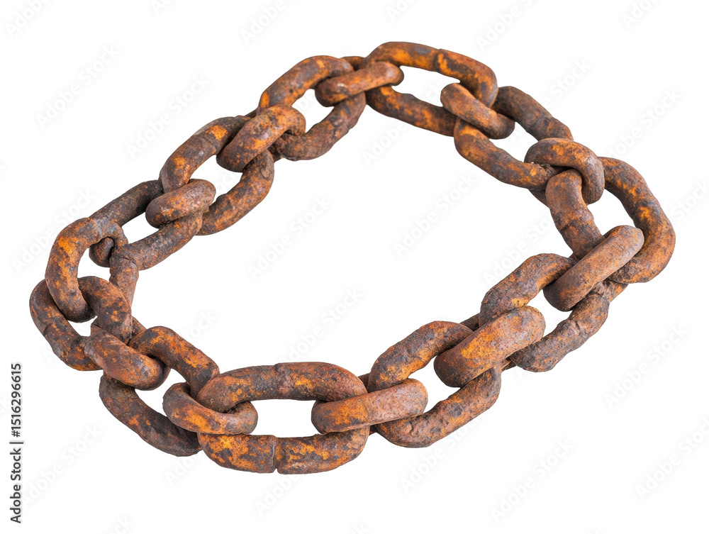 Isolated Rusty Metal Chain Circle Isolated Rusty Metal Chain Circle