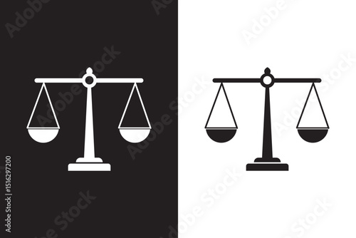 scales of justice icon set vector, scale balance justice icon sign vector