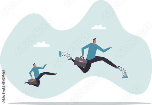 Competitive advantage to win business competition, success strategy, innovation, work efficiency or career promotion,character for design.