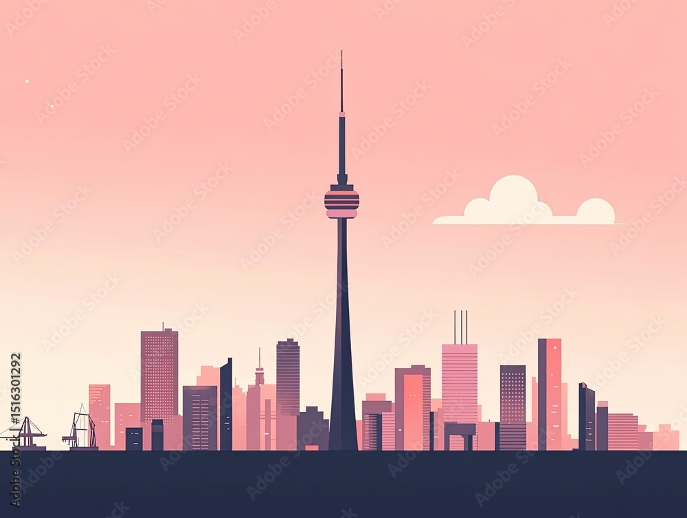 Obraz premium City skyline at dawn