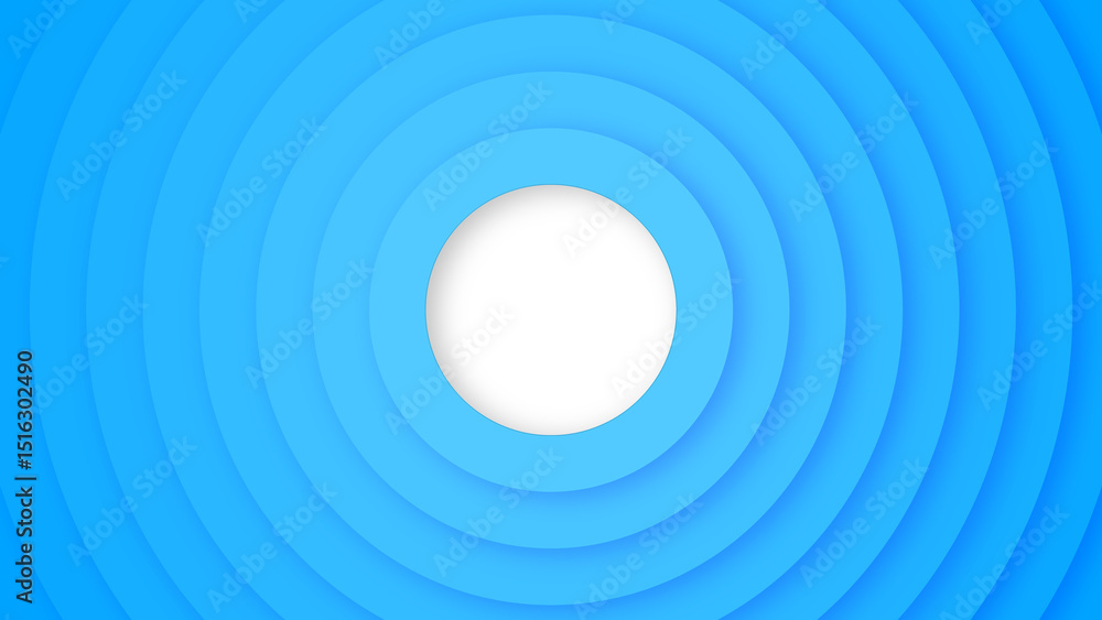 Fototapeta premium Concentric blue circles with white center abstract background modern design concept