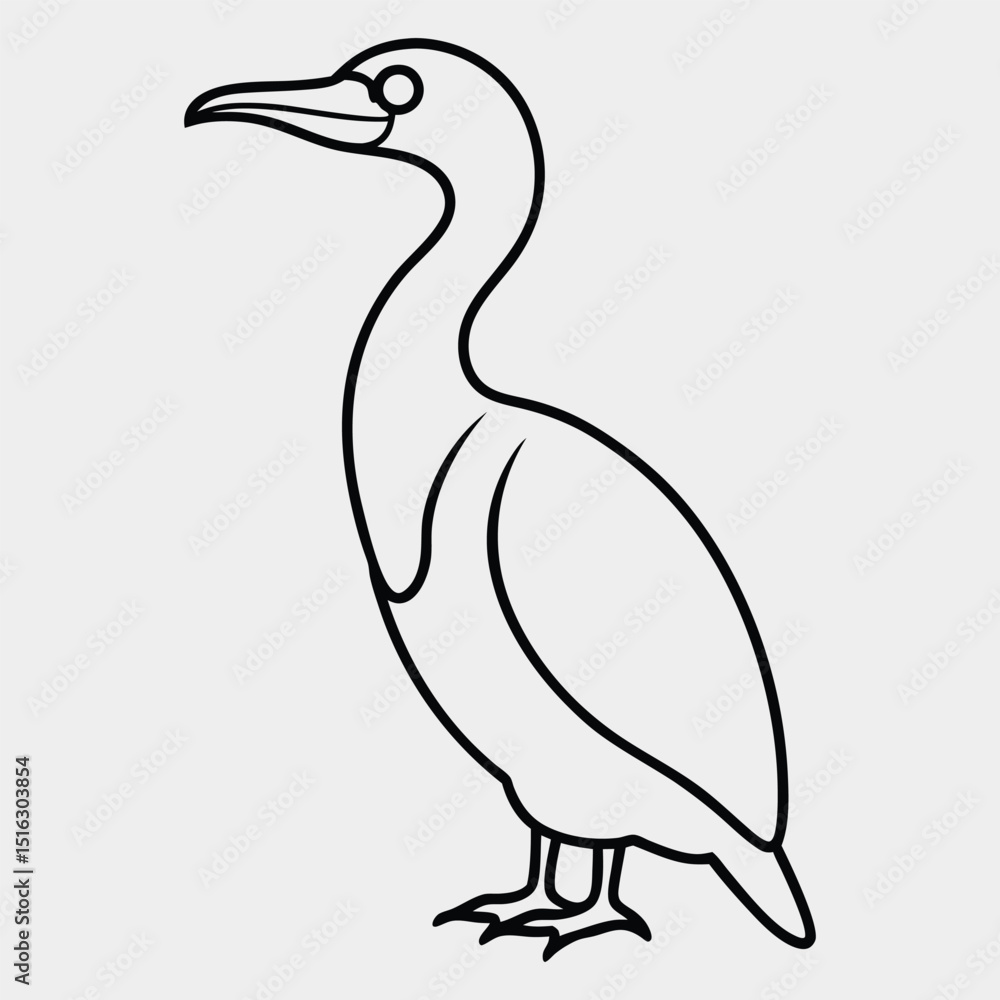 Obraz premium line art of bird in the white background 11.eps