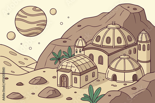 asteroid belt, desert eco-city