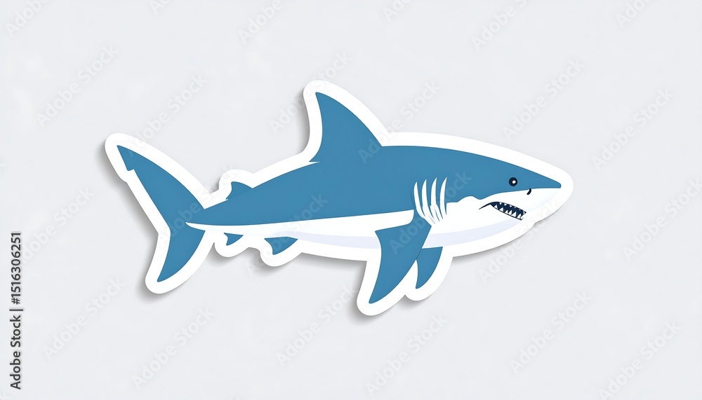 Obraz premium Great White Shark Illustration.