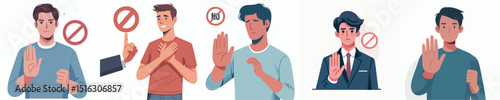 vector male gesture refusing