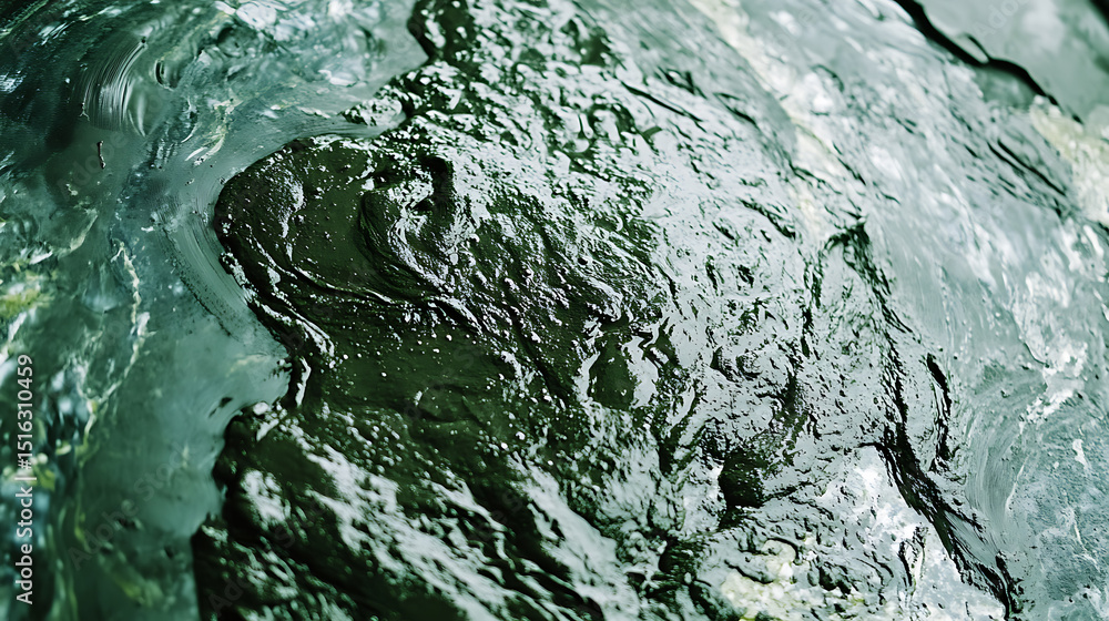 Fototapeta premium Close-up of a swirling, textured surface resembling molten material or organic tissue.