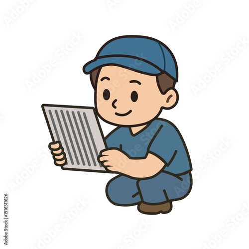 Air conditioning technician illustration