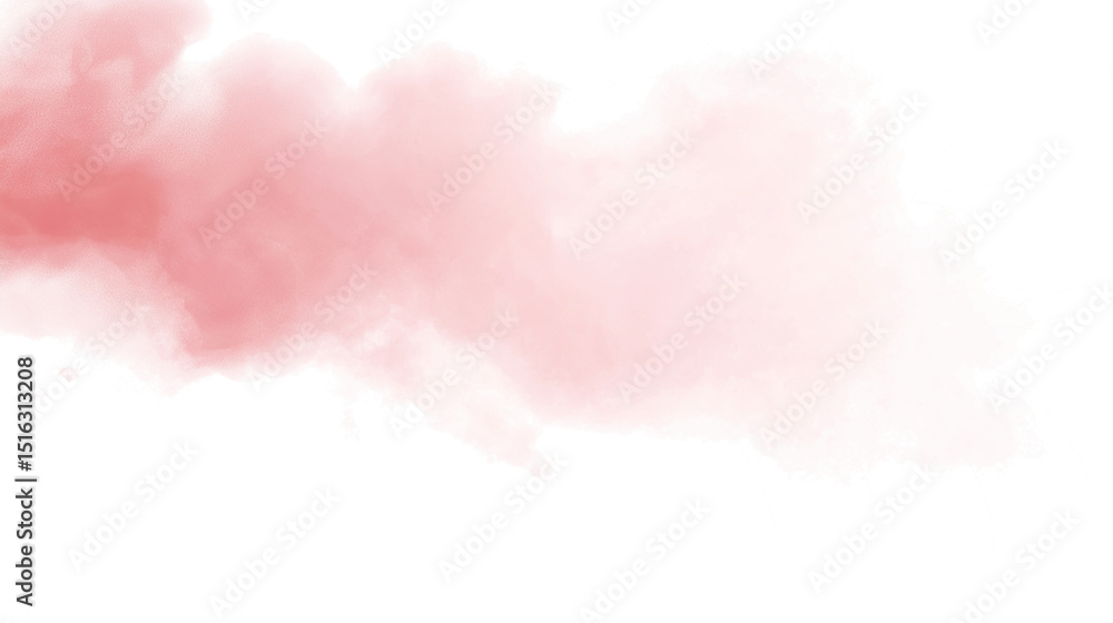 Fototapeta premium Soft pink smoke clouds isolated on white background