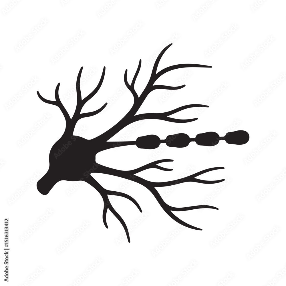 Naklejka premium Nerve Cell Icon silhouette 