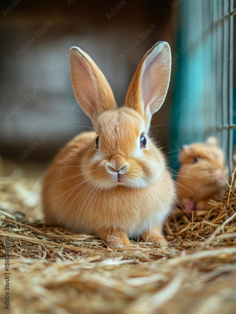 Fototapeta premium Bunnies in the Barn