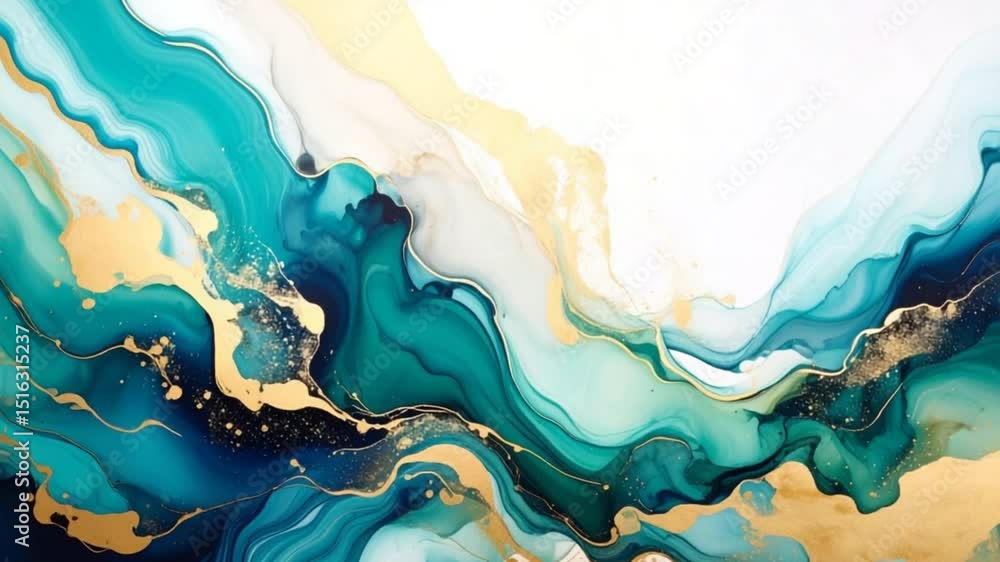 Teal gold abstract marbled design Teal gold abstract marbled design