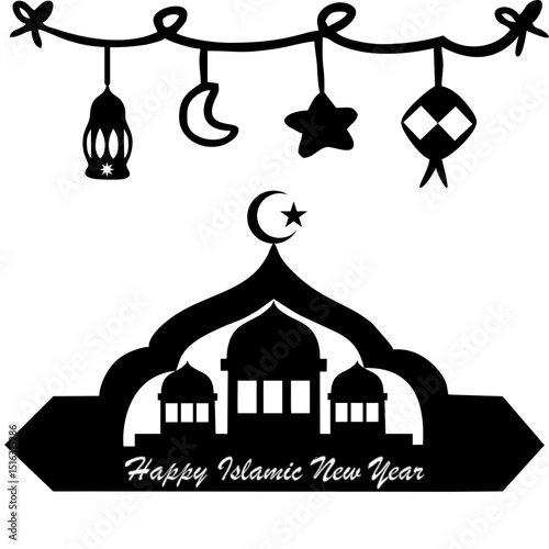 Ornament of islamic new year - muharom of hijria