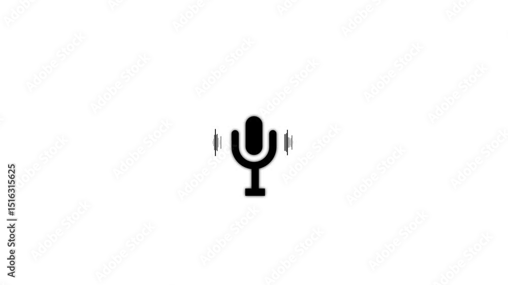 voice recording and podcast mic microphone button icon animation. Audio microphone icon animation background. voice recording and podcast mic microphone button icon animation. Audio microphone icon animation background.