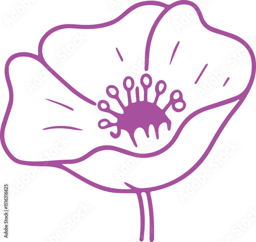 POPPY FLOWER VECTOR TRANSPARENT ICONS